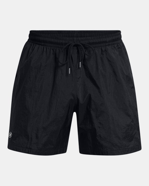 Pantalón corto UA Crinkle Woven Volley para hombre, Black, pdpMainDesktop image number 4